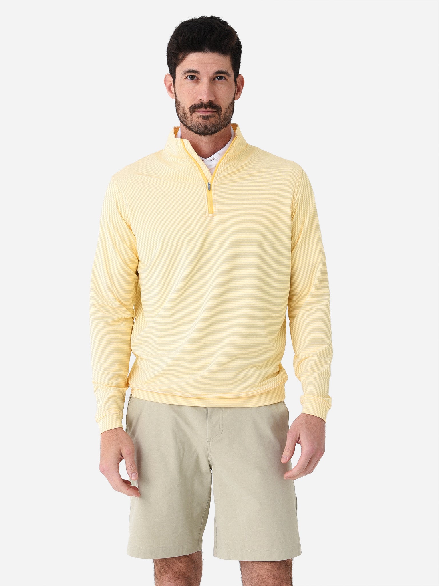 Peter Millar Crown Sport Men's Perth Sugar Stripe Performance Quarter-Zip - Saint Bernard
