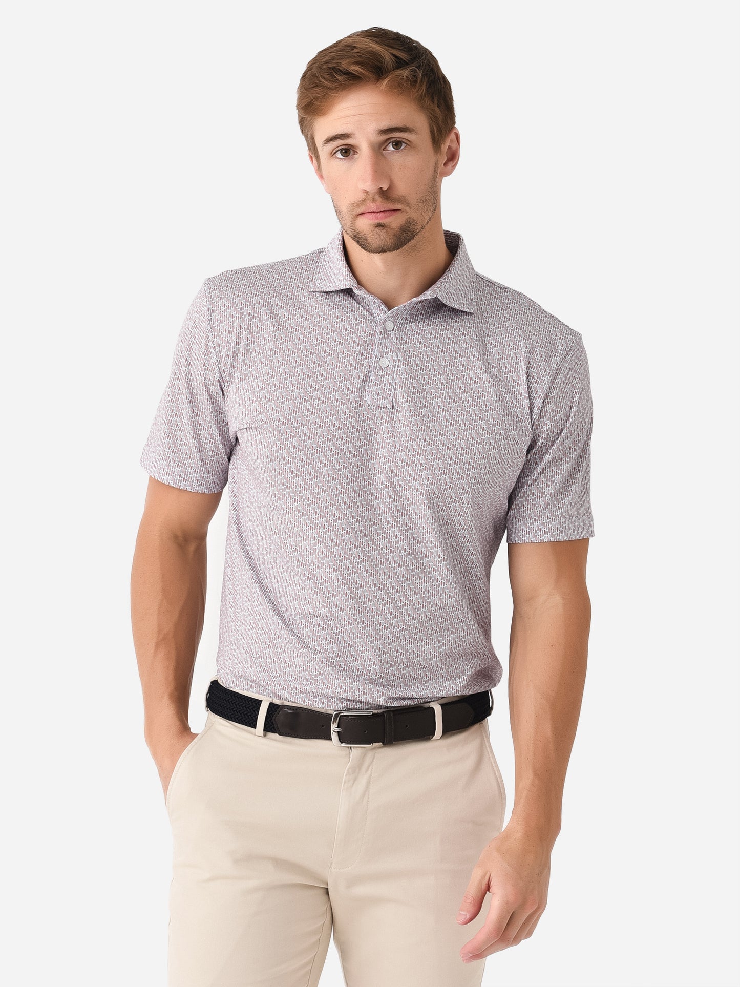 Peter Millar Crown Men's Pilot Mill Surf's Up Printed Polo - Saint Bernard
