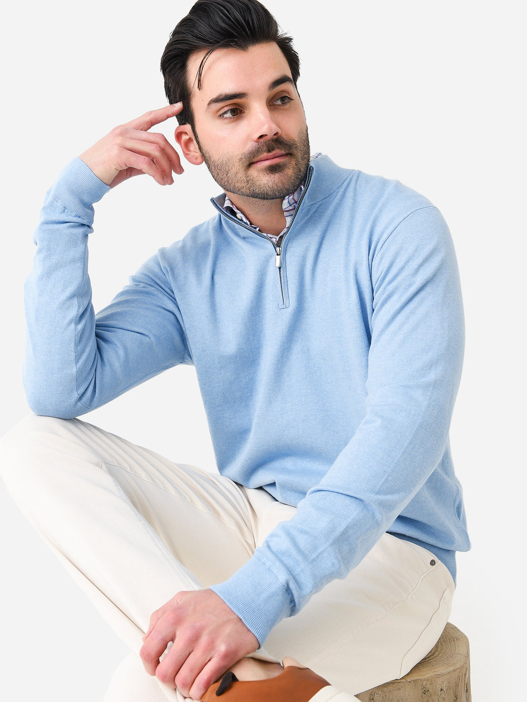 Peter Millar Crown Men's Crest Quarter-Zip - Saint Bernard