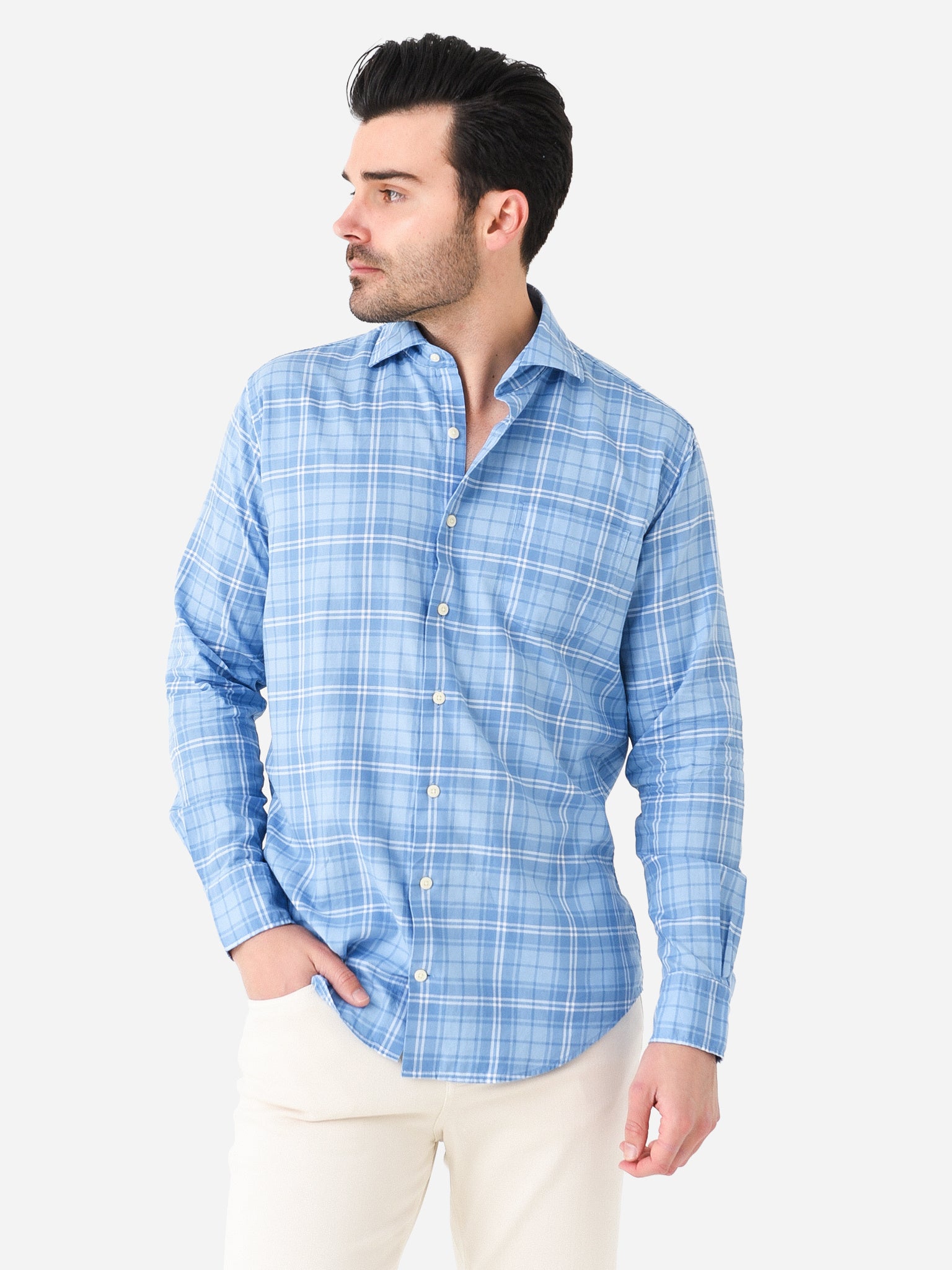 Peter Millar Crown Men's Yates Summer Soft Cotton Sport Shirt - Saint Bernard