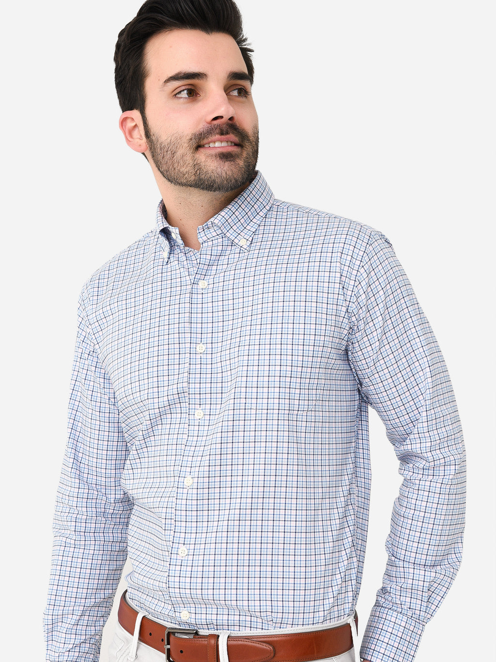 Peter Millar Crown Men's Eddings Cotton-Stretch Sport Shirt - Saint Bernard