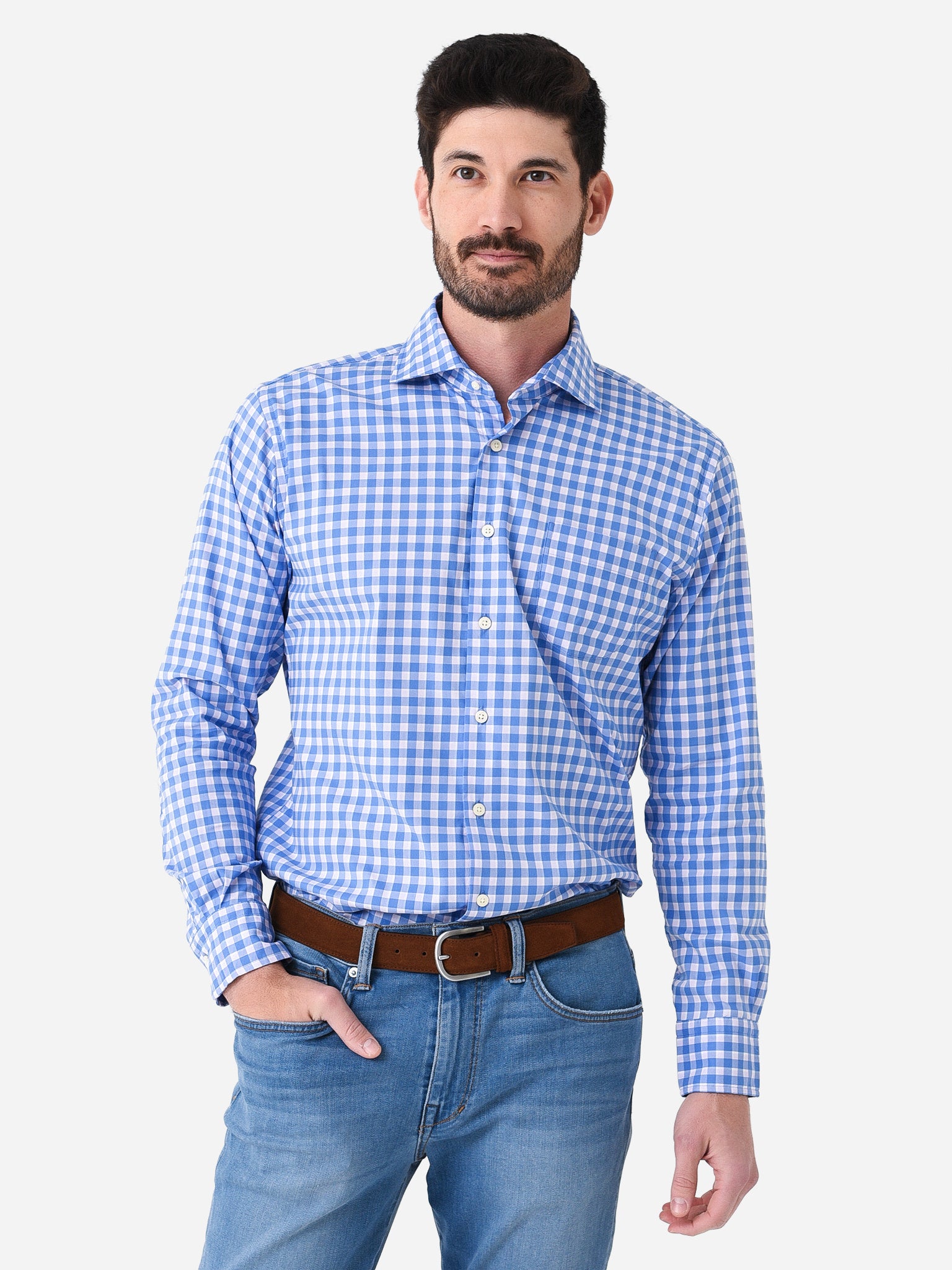 Peter Millar Crown Men's Banbury Cotton-Stretch Sport Shirt - Saint Bernard