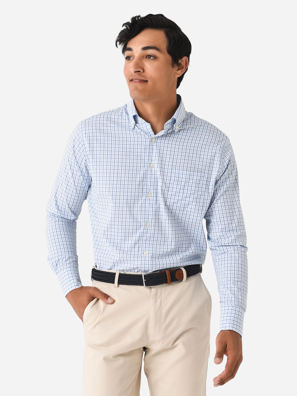 Peter Millar Crown Men's Daventry Performance Twill Sport Shirt - Saint Bernard