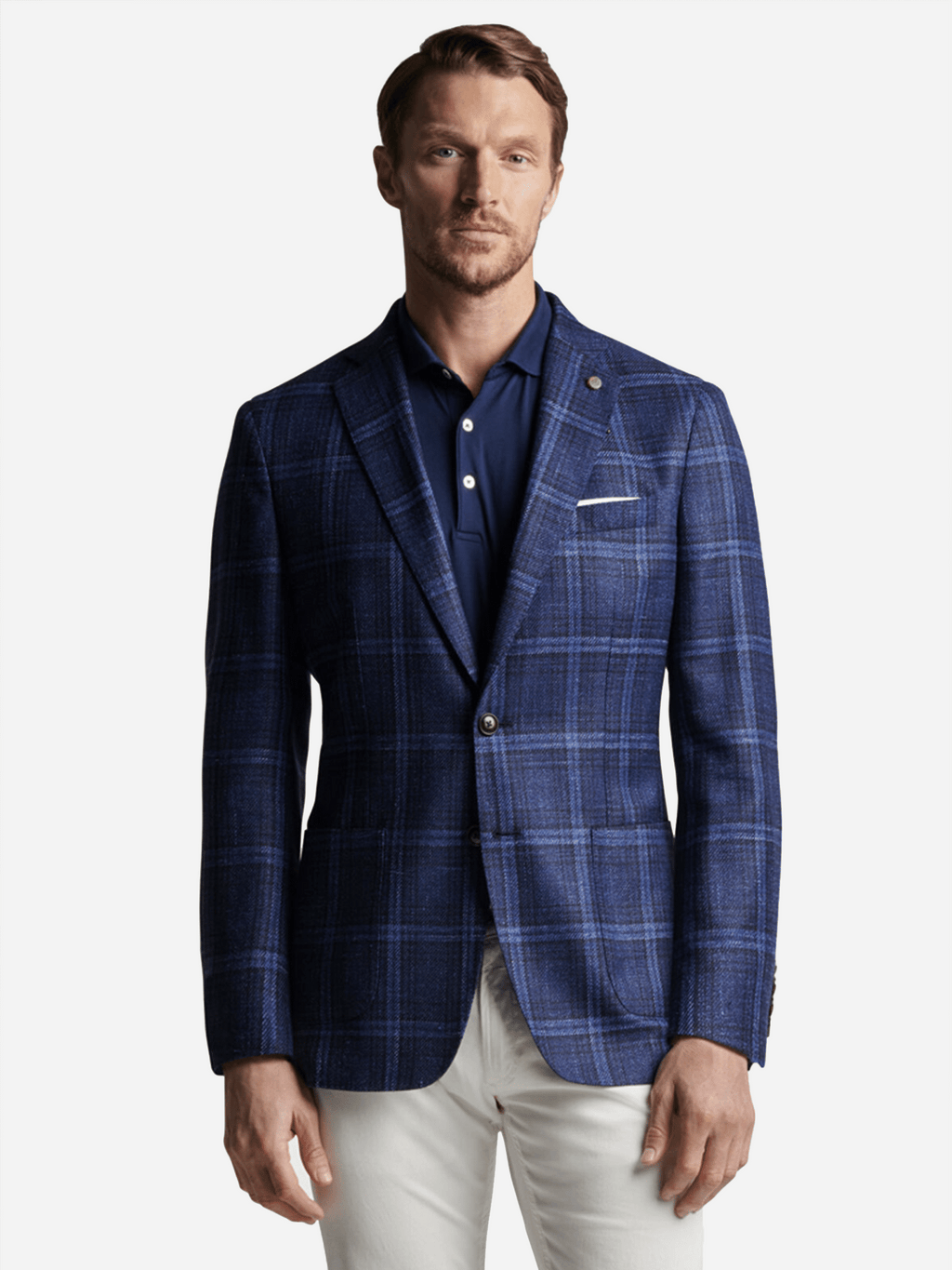 Peter Millar Crown Crafted Men's Nags Plaid Soft Jacket - Saint Bernard