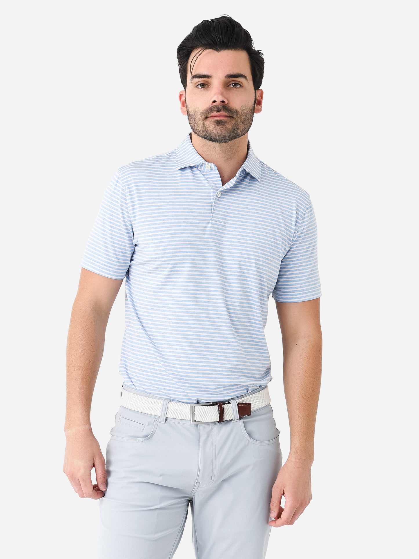 Peter Millar Crown Crafted Men's Miles Performance Jersey Polo - Saint Bernard