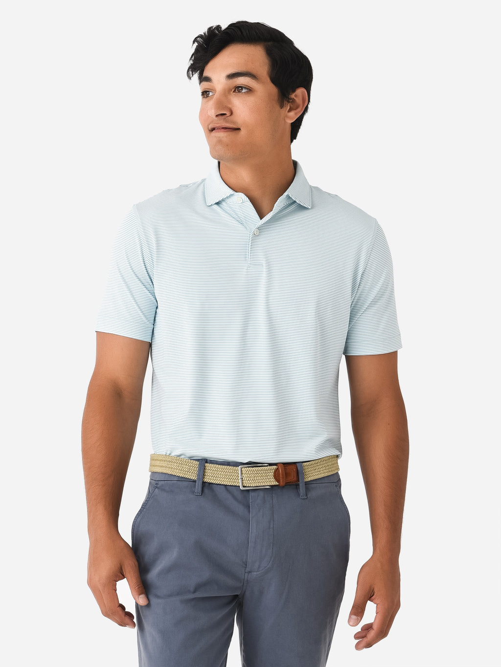 Peter Millar Crown Crafted Men's Indigo Performance Jersey Polo - Saint Bernard