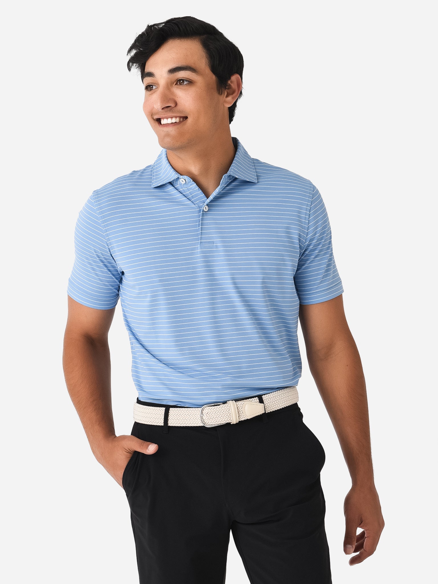 Peter Millar Crown Crafted Men's Duet Performance Jersey Polo - Saint Bernard
