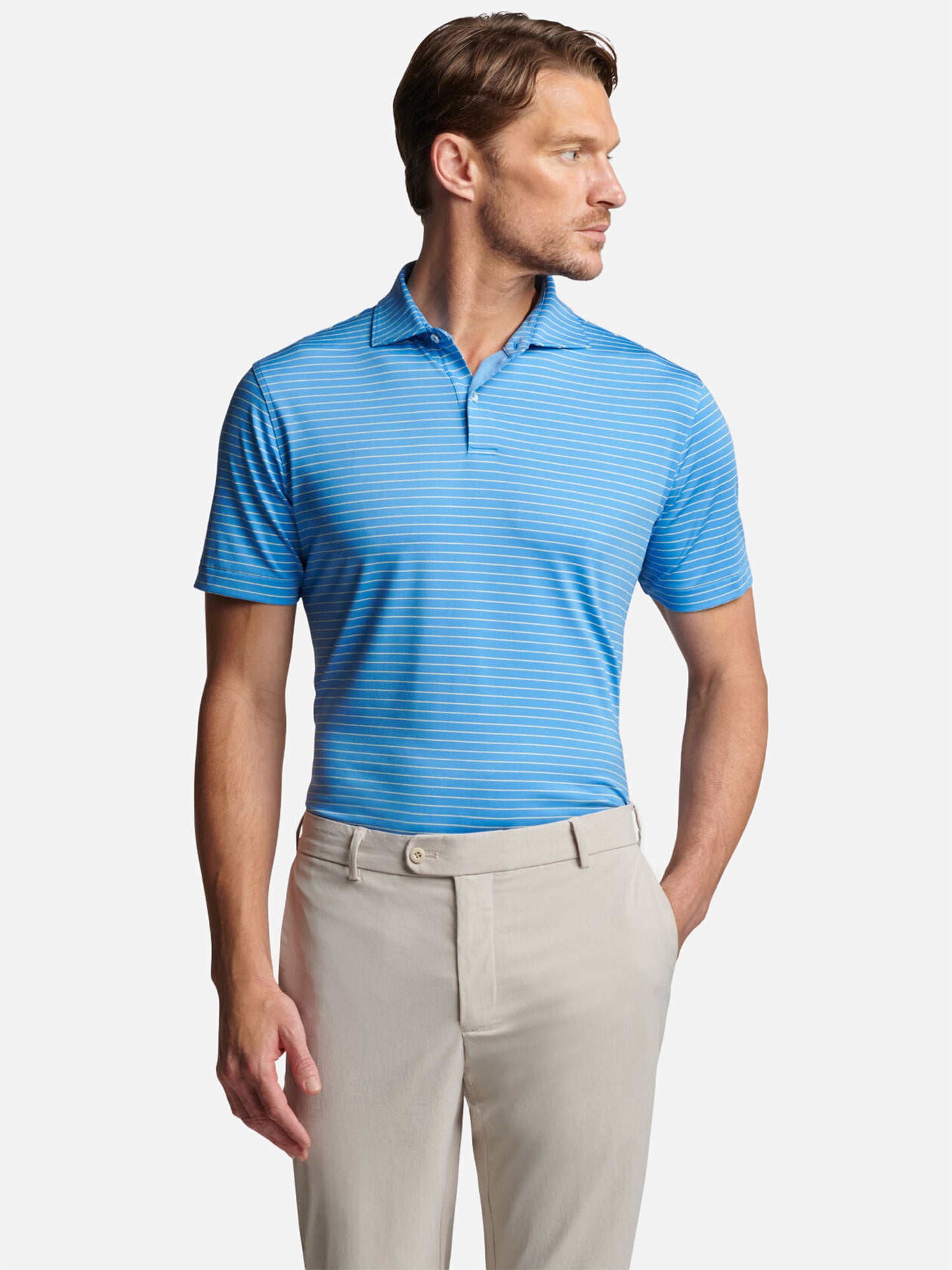 Peter Millar Crown Crafted Men's Duet Performance Jersey Polo - Saint Bernard