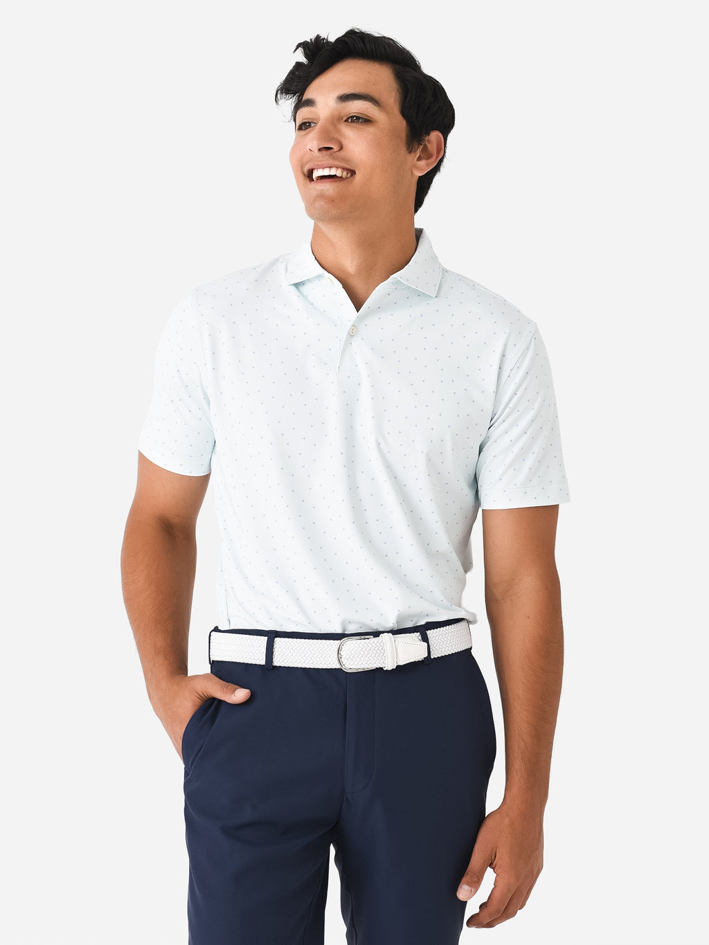 Peter Millar Crown Crafted Men's Watkins Performance Jersey Polo - Saint Bernard