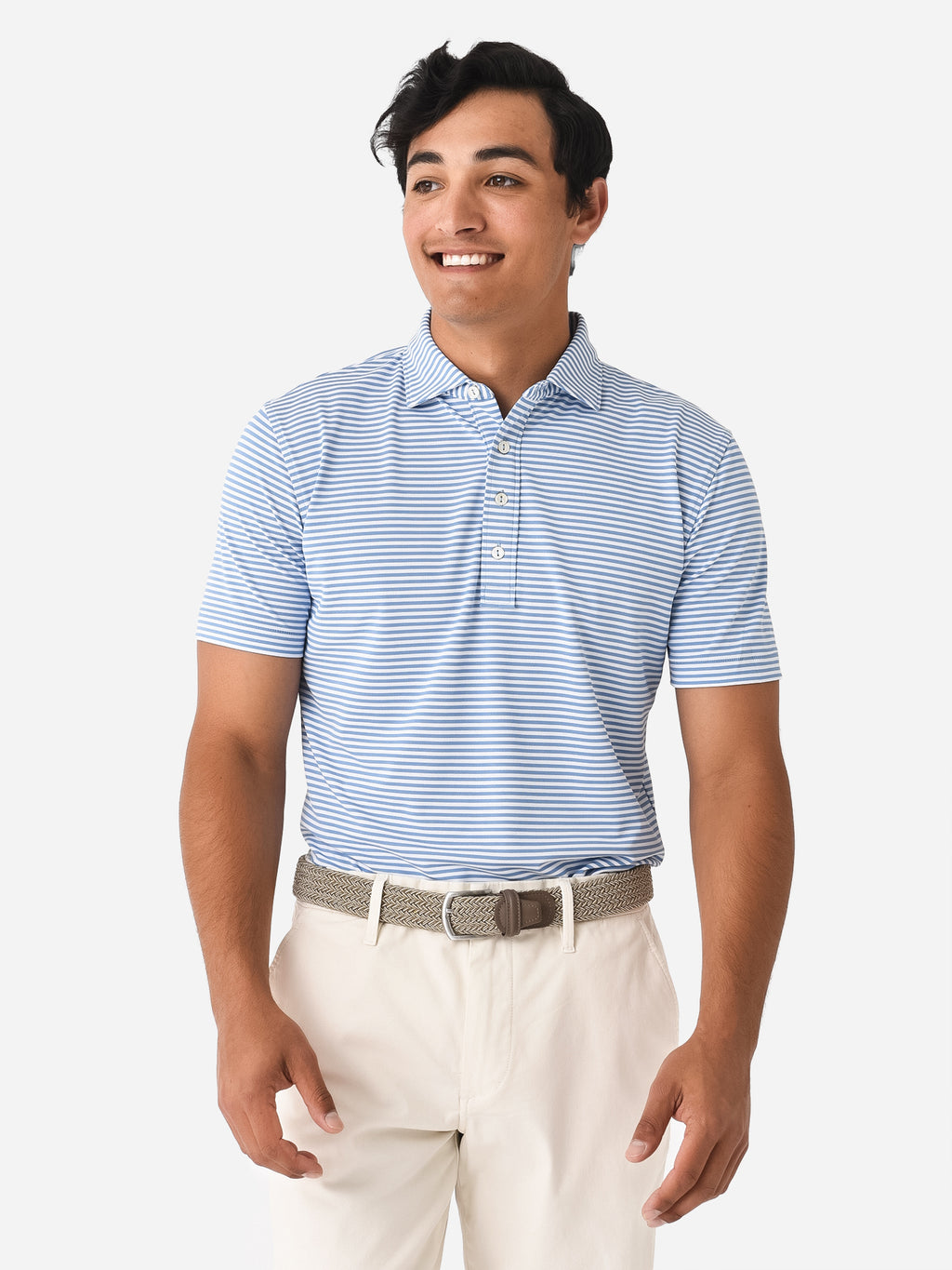 Peter Millar Crown Crafted Men's Mood Performance Mesh Polo - Saint Bernard