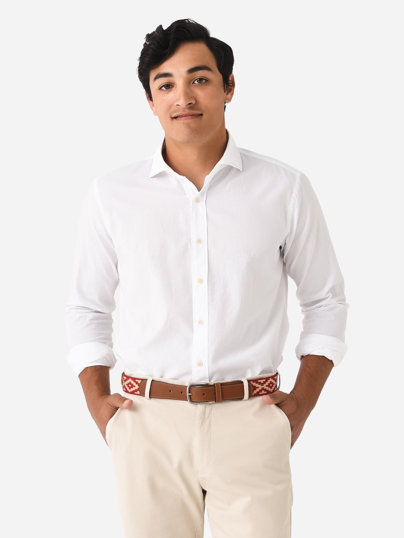 Peter Millar Crown Crafted Men's Sojourn Garment-Dyed Cotton Sport Shirt - Saint Bernard