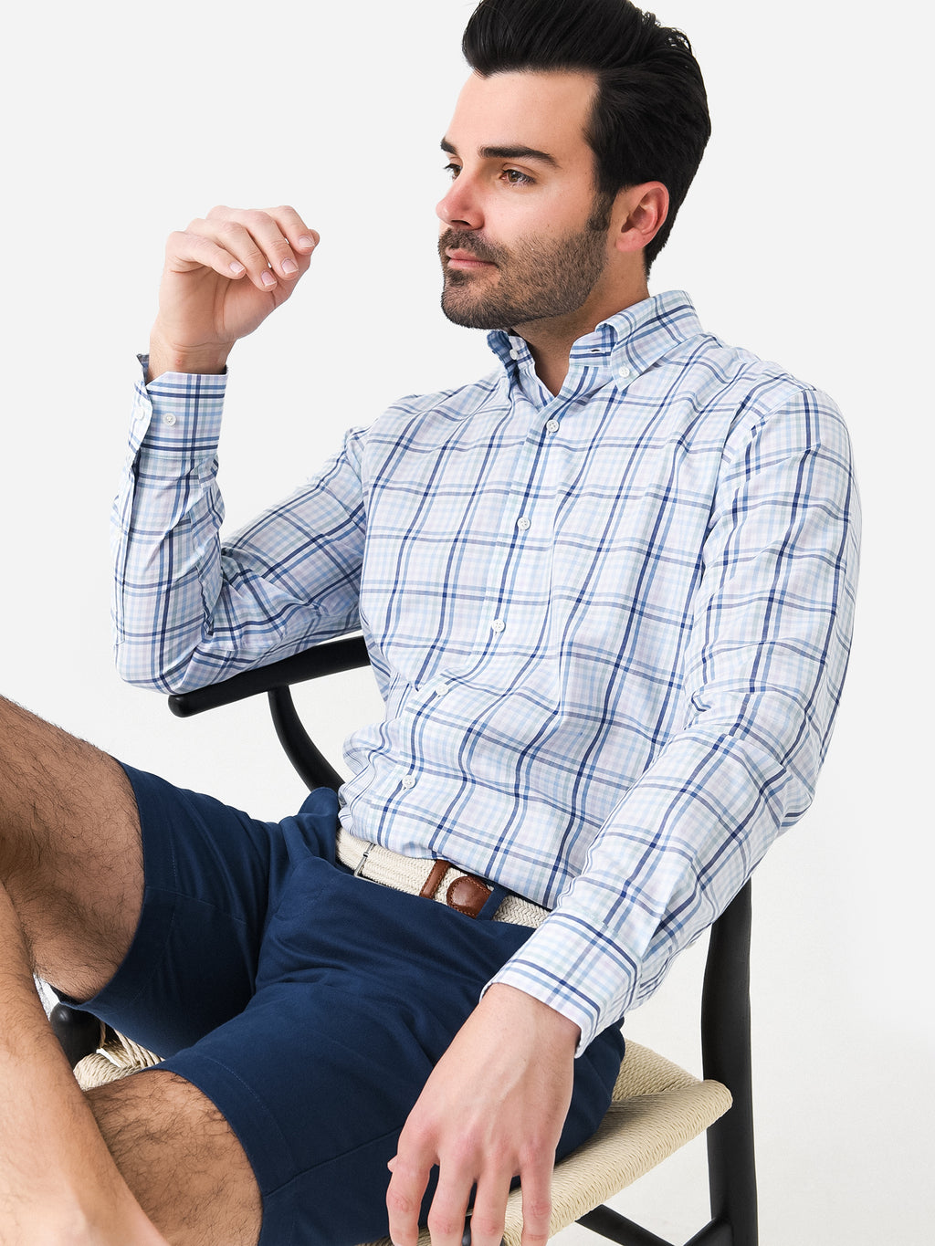 Peter Millar Crown Crafted Men's Caspian Cotton Sport Shirt - Saint Bernard