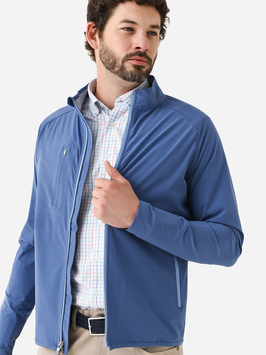 Peter Millar Crown Crafted Men's Flex Adapt Wind Cheater Shell - Saint Bernard