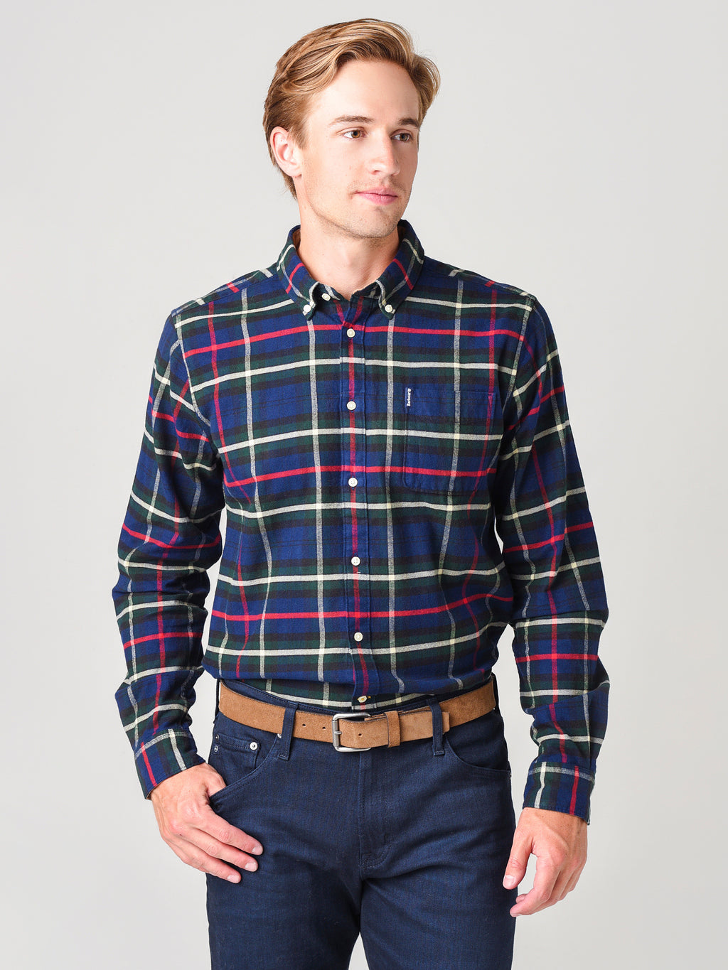 Barbour Men's Highland Check 19 Tailored Shirt - Saint Bernard