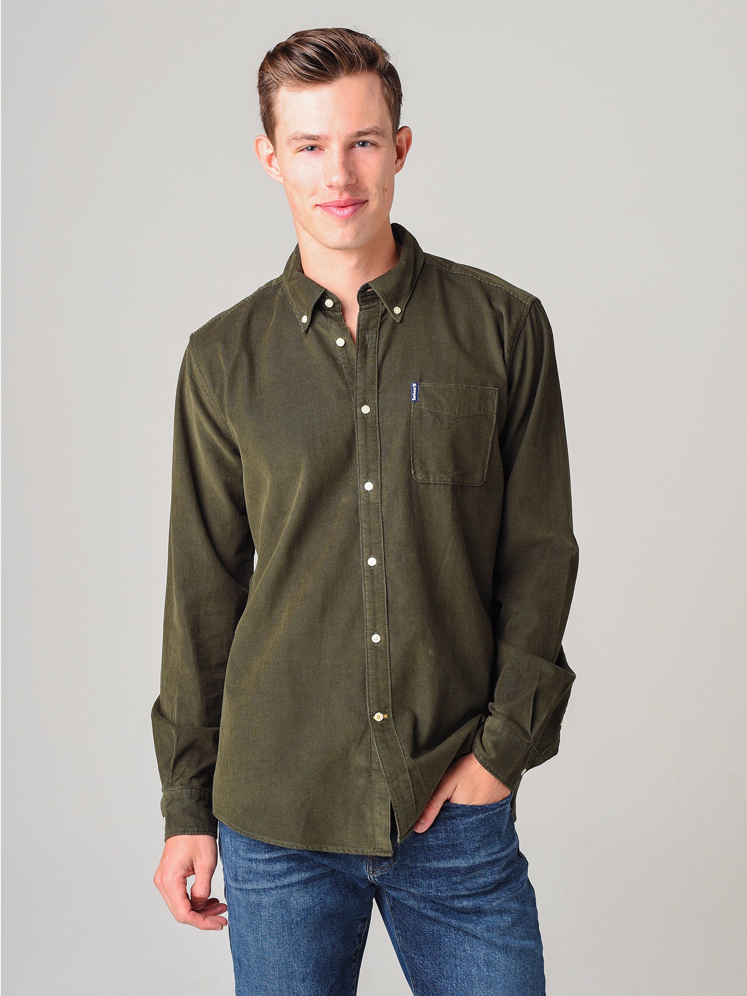 Barbour Men's Corduroy 2 Tailored Shirt - Saint Bernard
