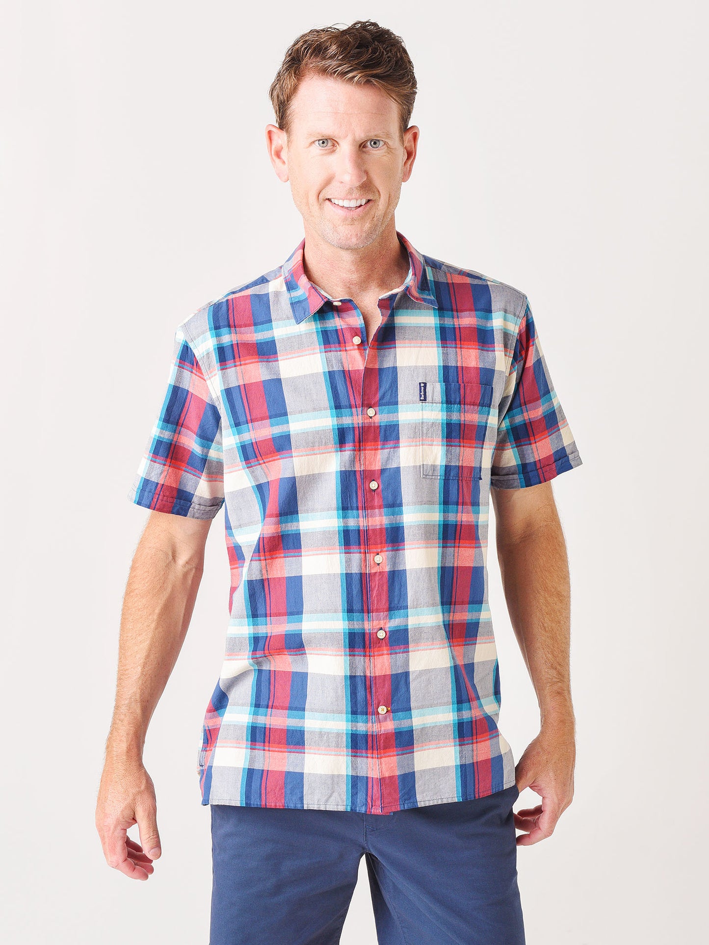 Barbour Men's Madras 7 Short Sleeve Summer Shirt - Saint Bernard