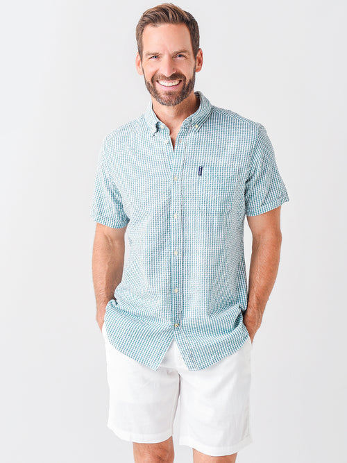 Barbour Men's Seersucker 8 Short-Sleeve Tailored Shirt