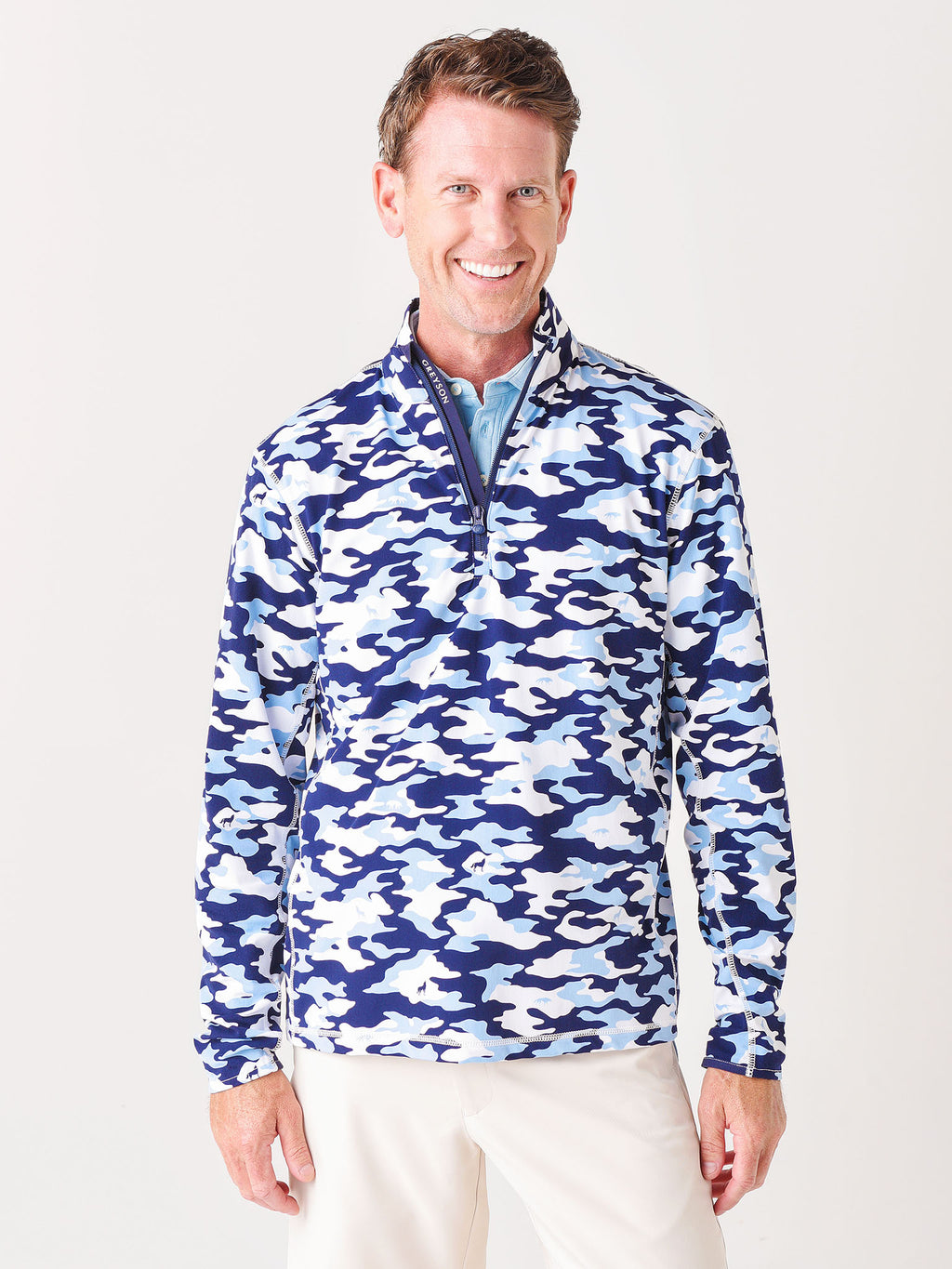 Greyson Men's Camo Scape Tate 1/4 Zip - Saint Bernard