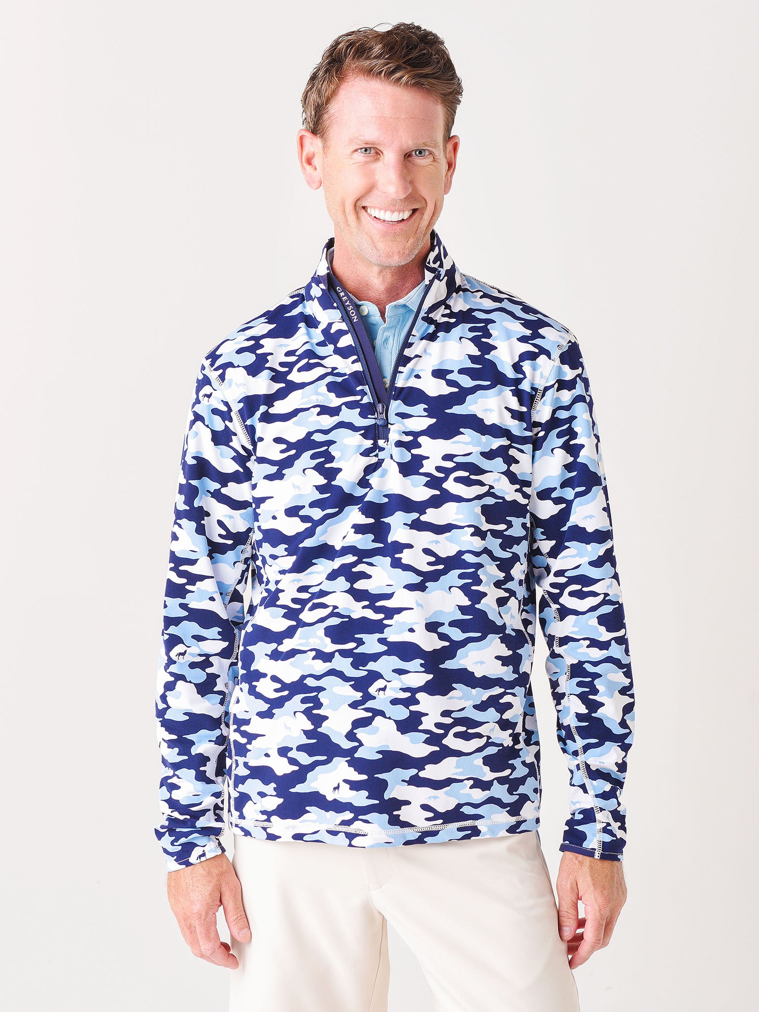 Greyson Men's Camo Scape Tate 1/4 Zip - Saint Bernard