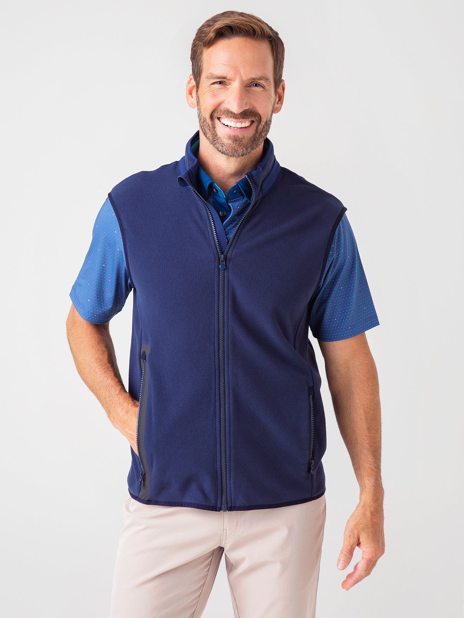 fleece vest with dress shirt Landway 9885 Capitan Sweater Fleece Vest Heather Charcoal Wholesale Custom Printing & Embroidery