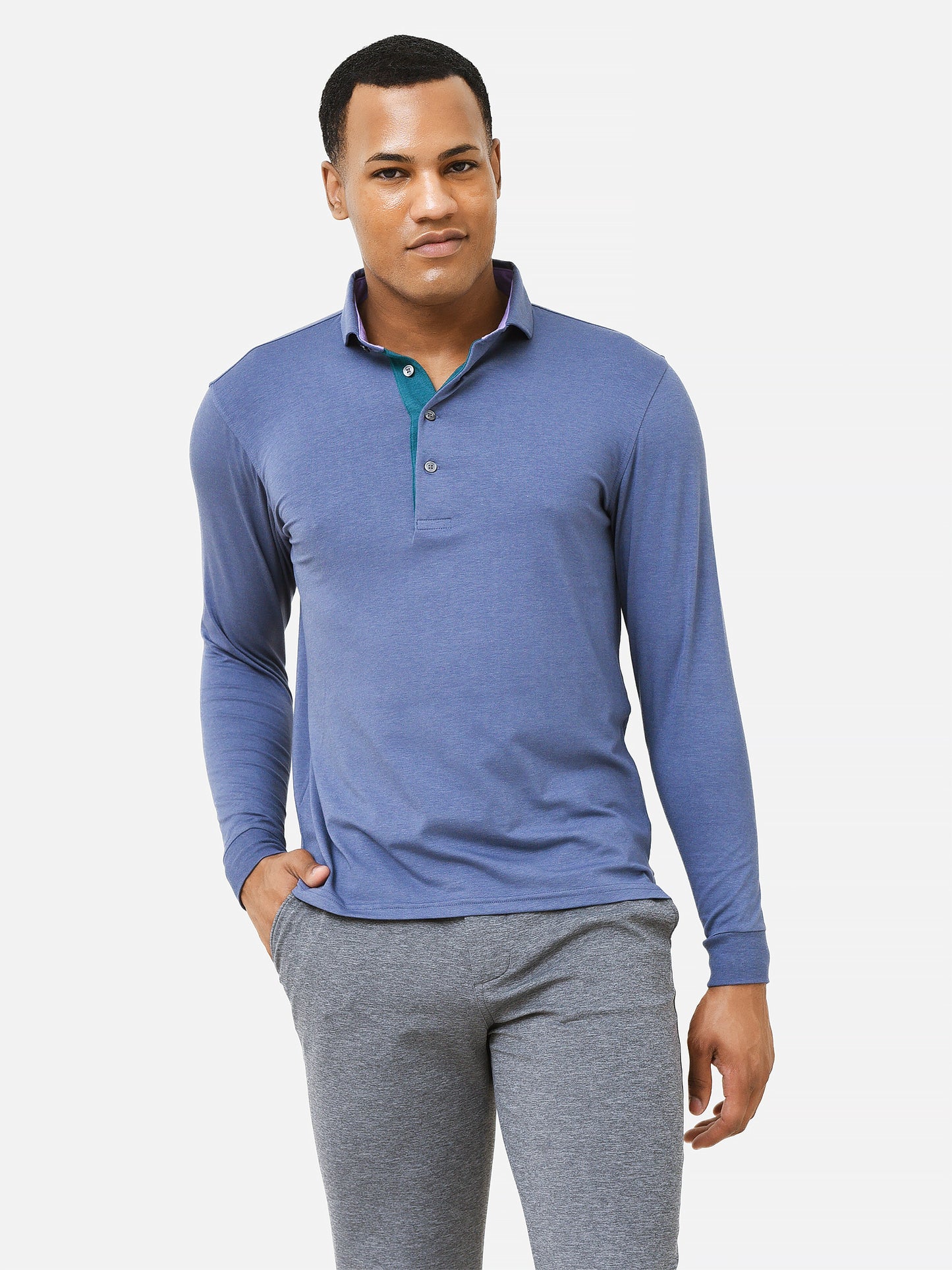 Greyson Men's Apache Long Sleeve Polo - Saint Bernard