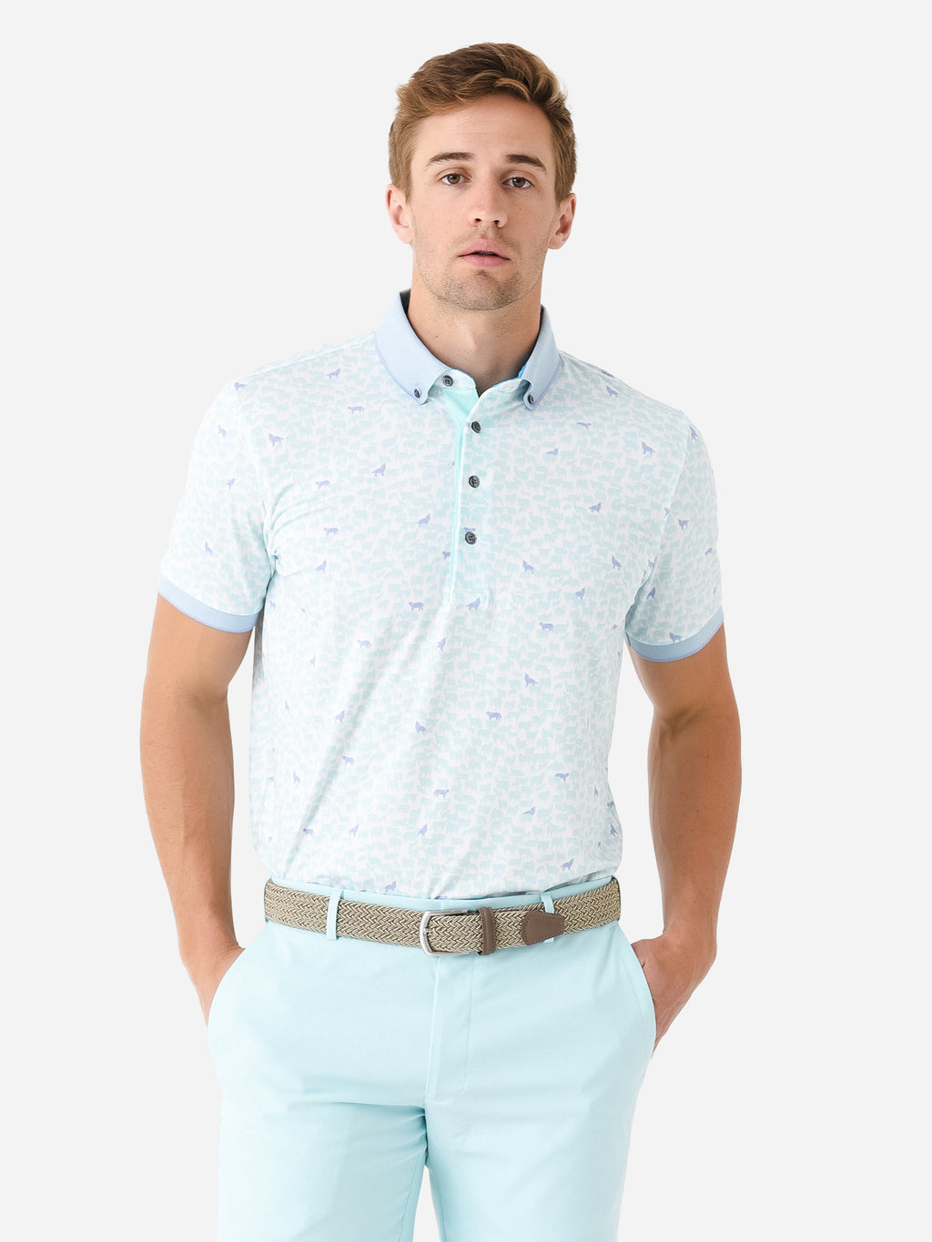 Greyson Men's Band Of Sheep Polo - Saint Bernard