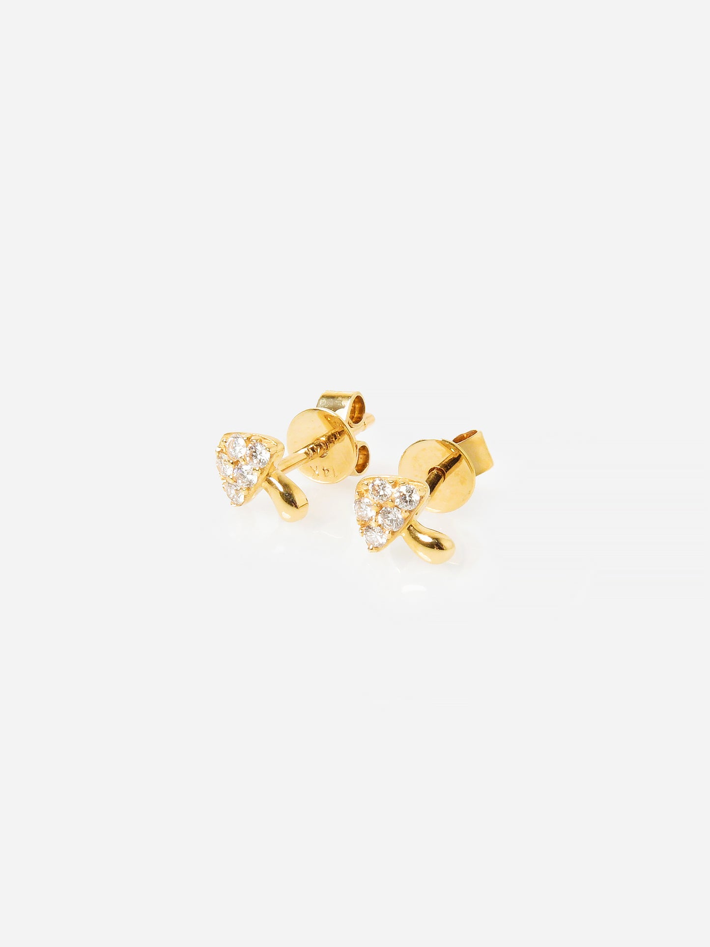 S. Bell Women's Diamond Mushroom Stud Earrings - Saint Bernard