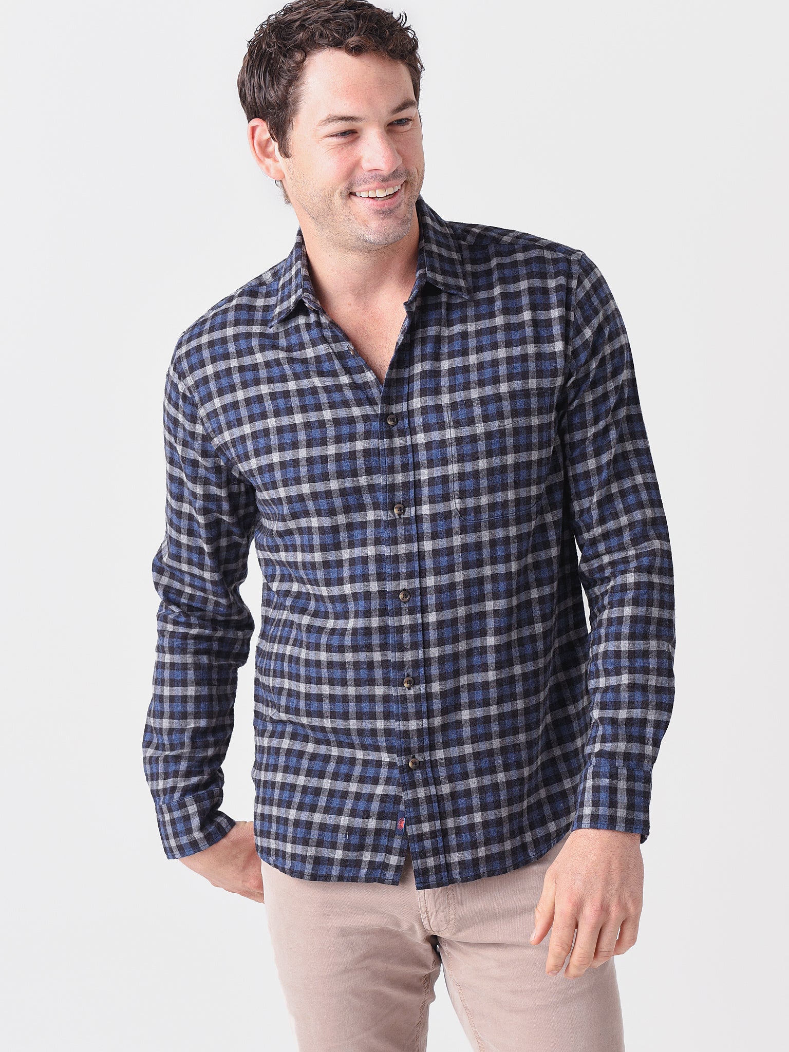 Faherty Brand Men's Stretch Featherweight Flannel Shirt - Saint Bernard