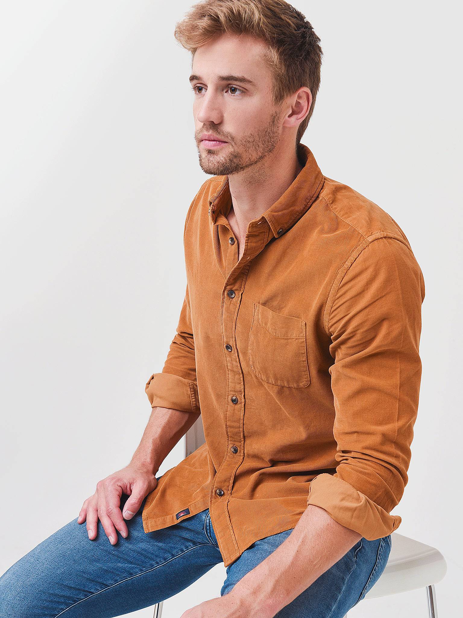 Faherty Brand Men's Stretch Corduroy Shirt - Saint Bernard