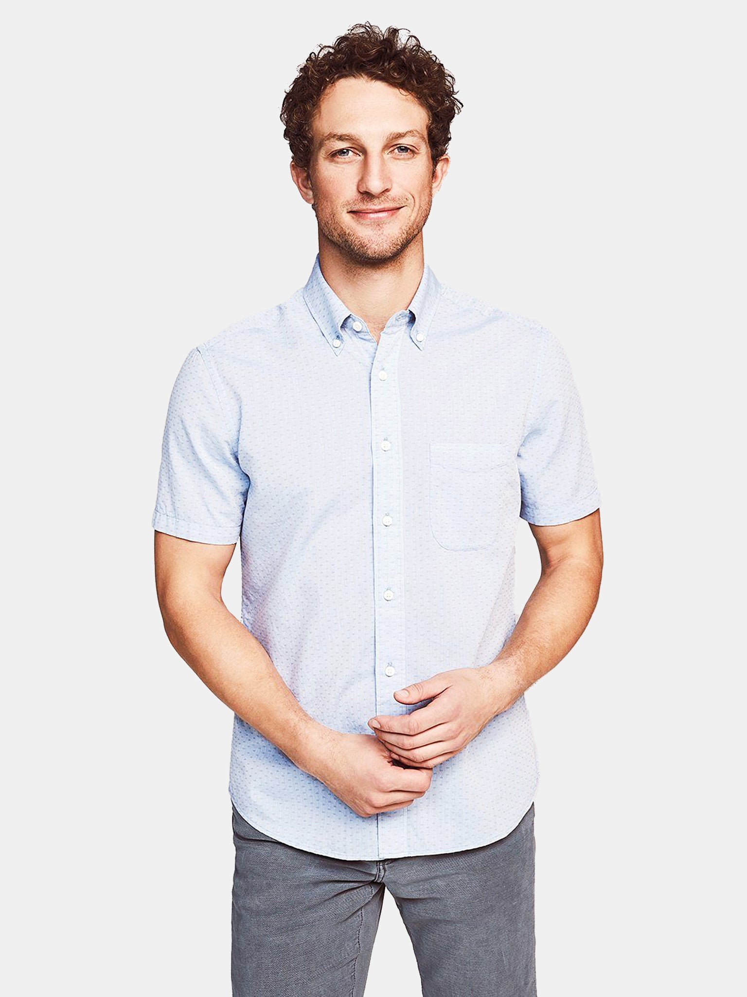 Faherty Brand Men's Short-Sleeve Weaver Shirt - Saint Bernard