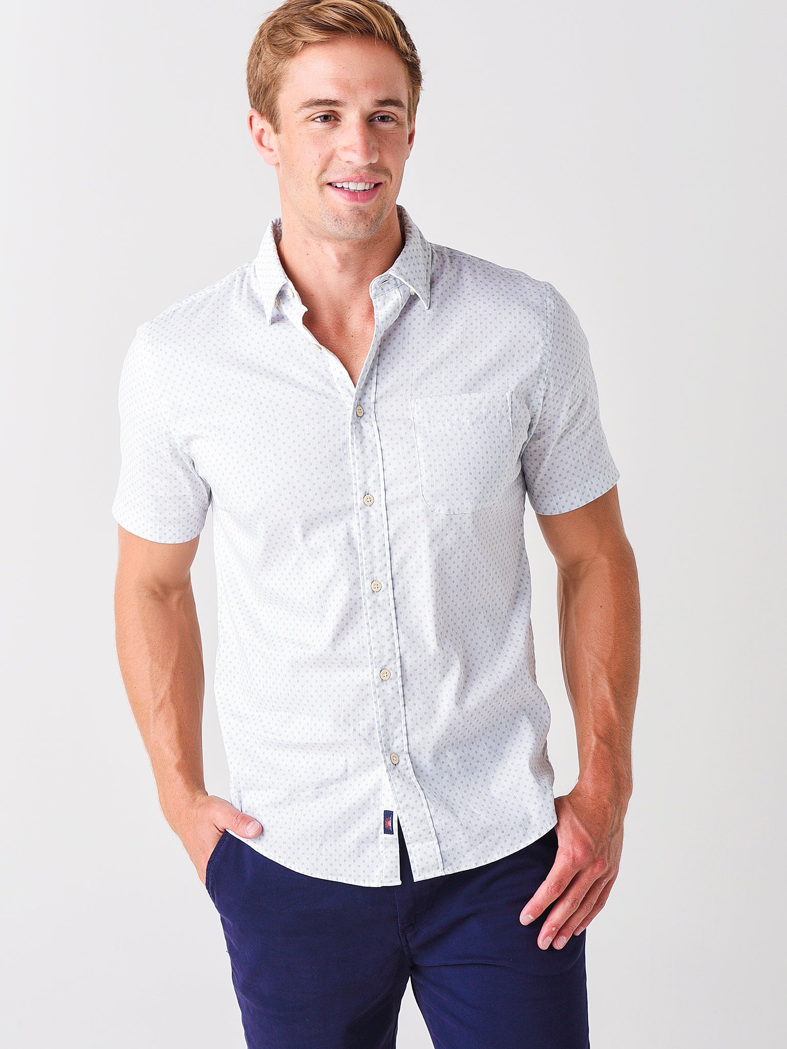 Faherty Brand Men's The Short-Sleeve Movement Shirt - Saint Bernard
