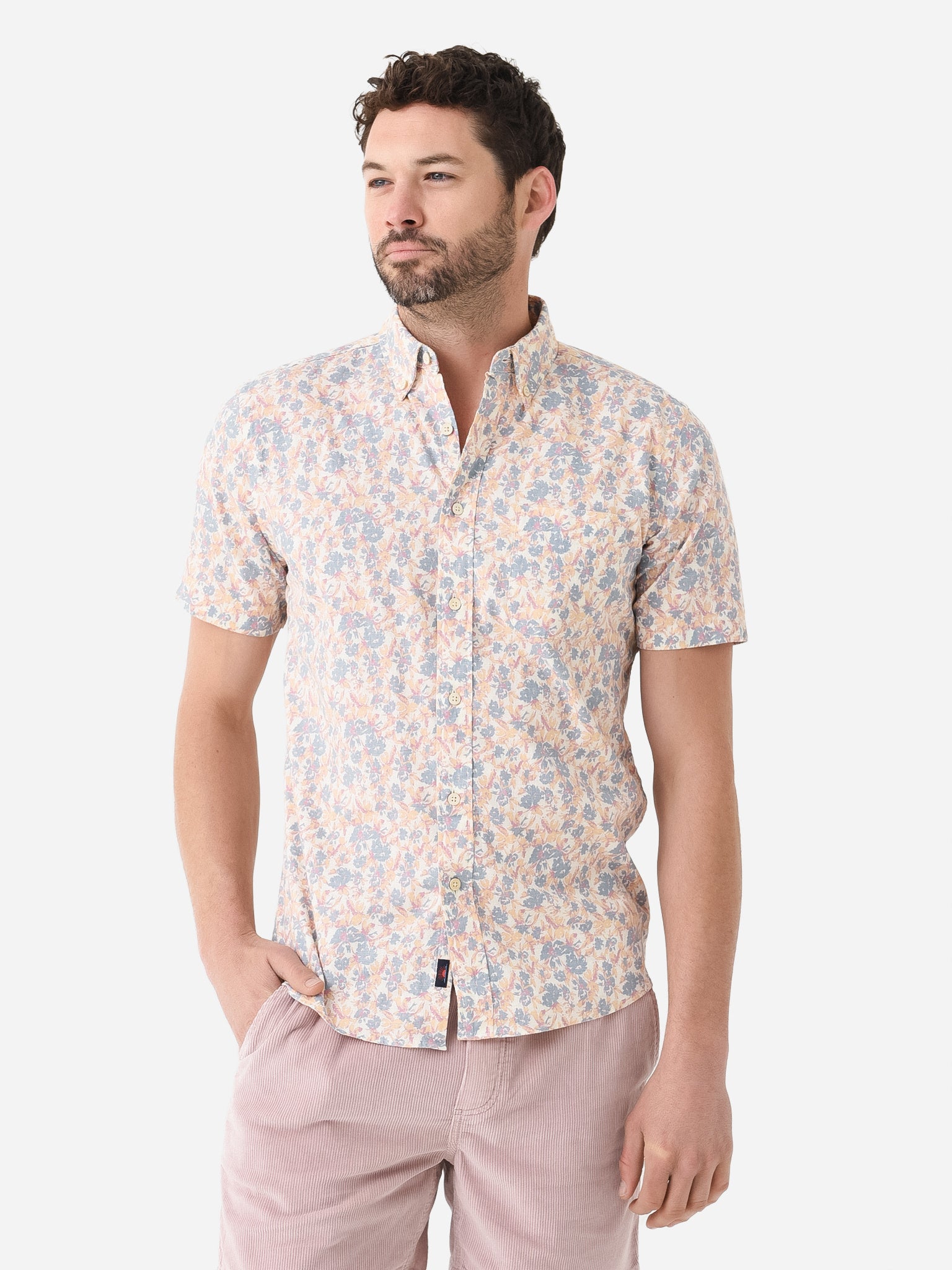 Faherty Brand Men's Short Sleeve Breeze Shirt - Saint Bernard