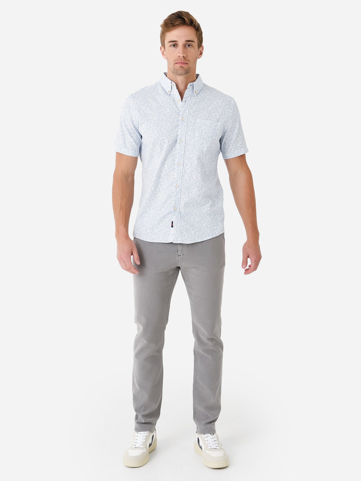 Faherty Breeze Short Sleeve Sport Shirt - Clear Waters Blossom
