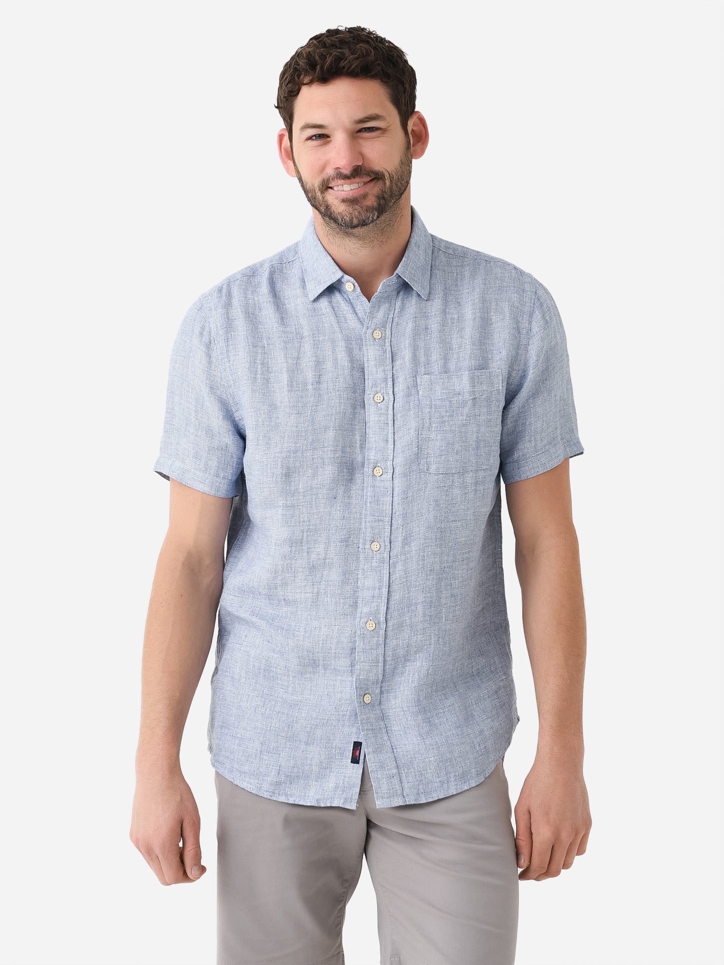 Faherty Brand Men's Short Sleeve Linen Laguna Shirt - Saint Bernard