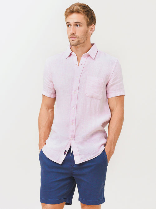 Faherty Brand Men's Short Sleeve Linen Laguna Shirt