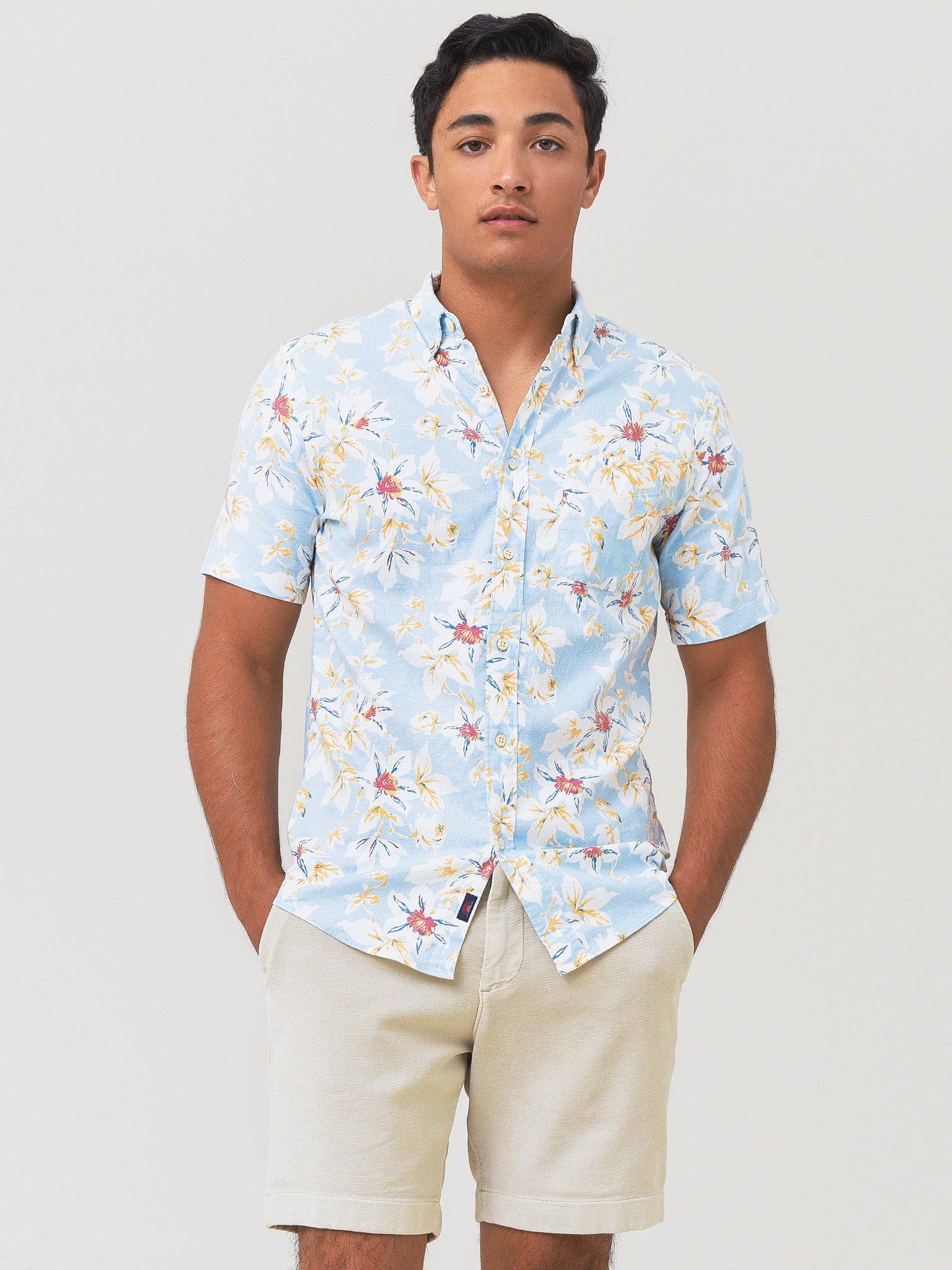 Faherty Brand Men's Short-Sleeve Breeze Shirt - Saint Bernard