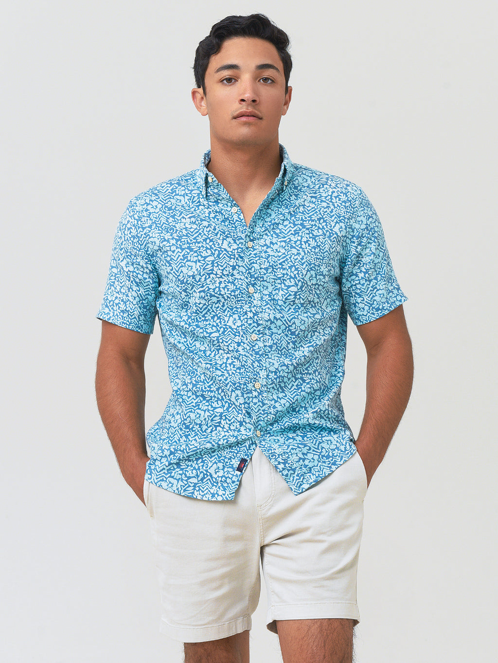 Faherty Brand Men's Short-Sleeve Breeze Shirt - Saint Bernard