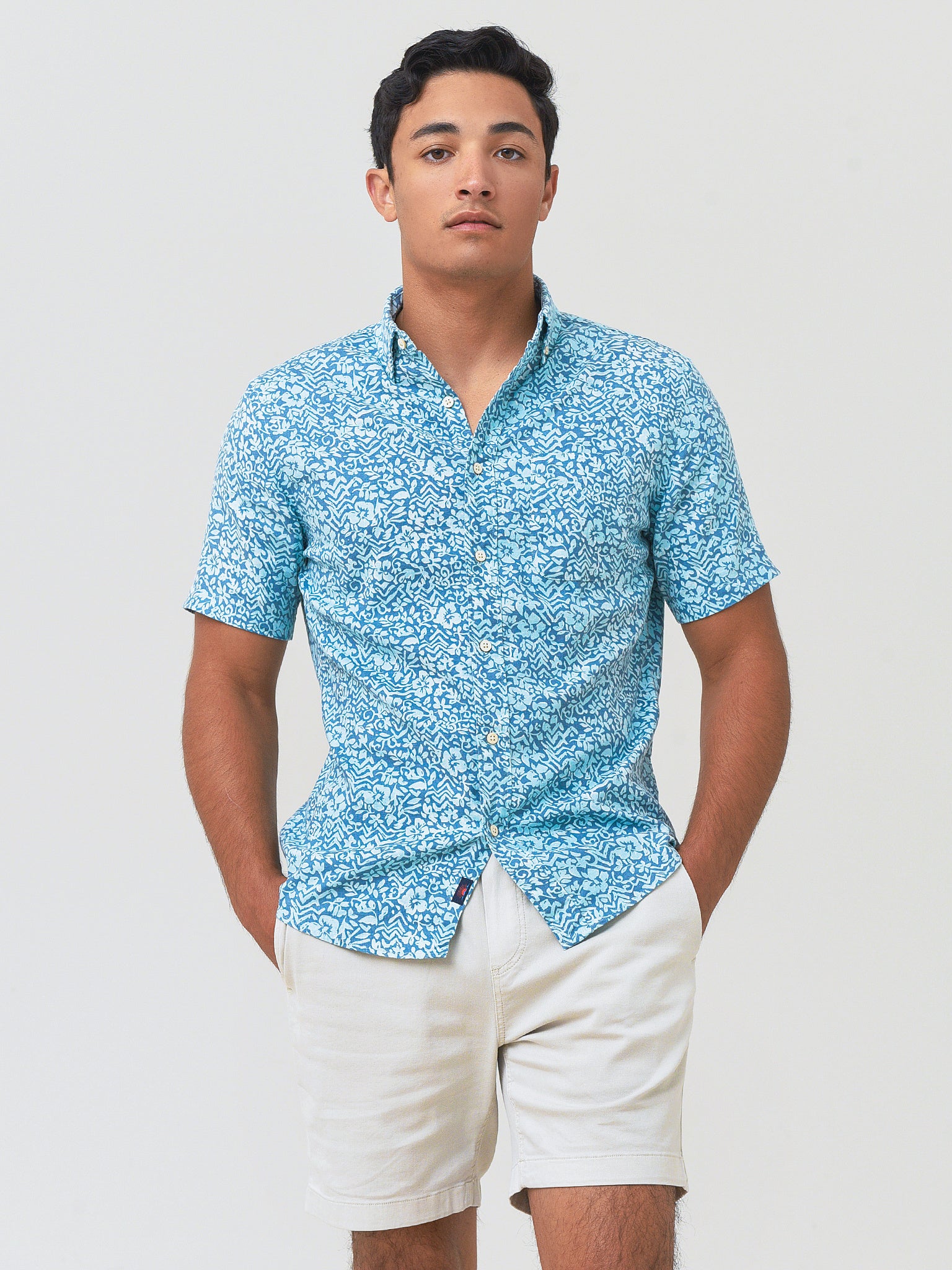 Faherty Brand Men's Short-Sleeve Breeze Shirt - Saint Bernard