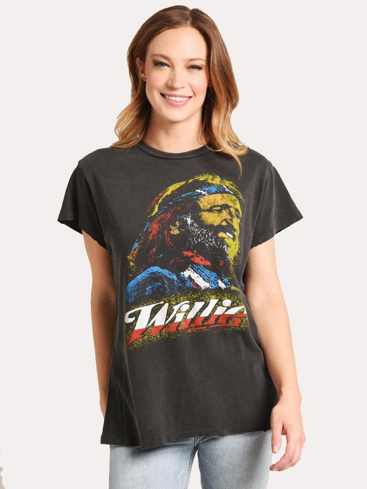 Madeworn Women's Willie Nelson Tee - Saint Bernard