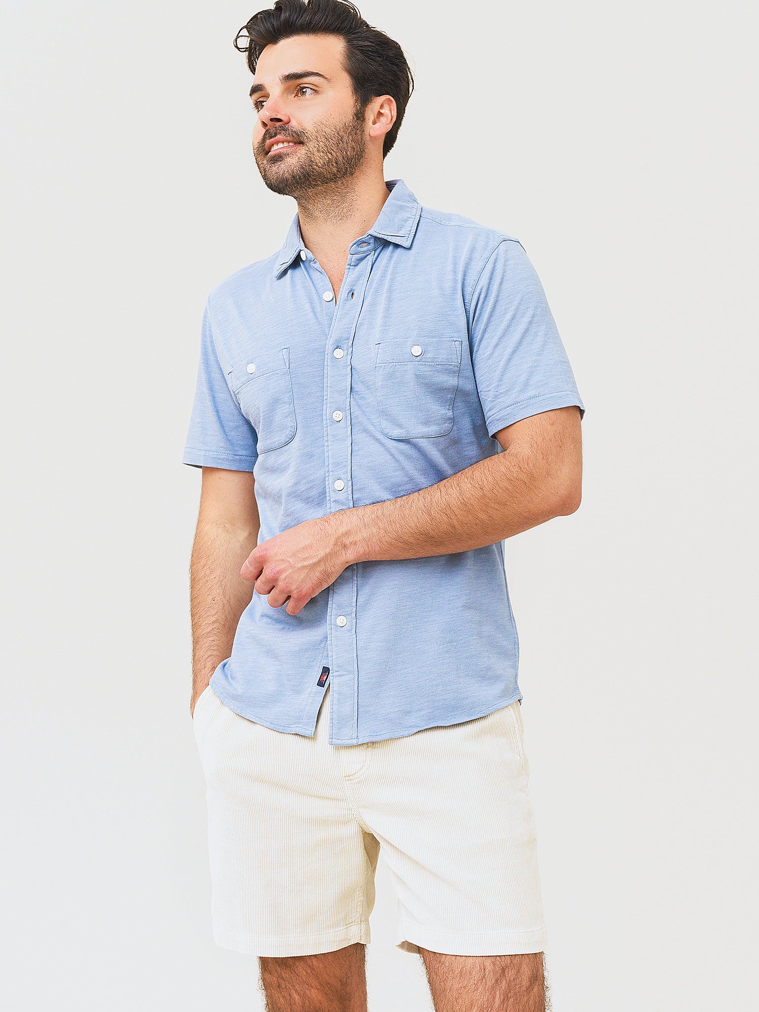 Faherty Brand Men's Short Sleeve Knit Seasons Shirt - Saint Bernard