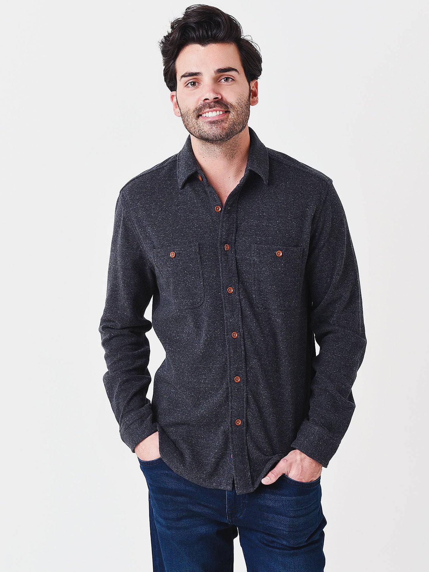 Faherty Brand Men's Knit Alpine Button-Down Shirt - Saint Bernard