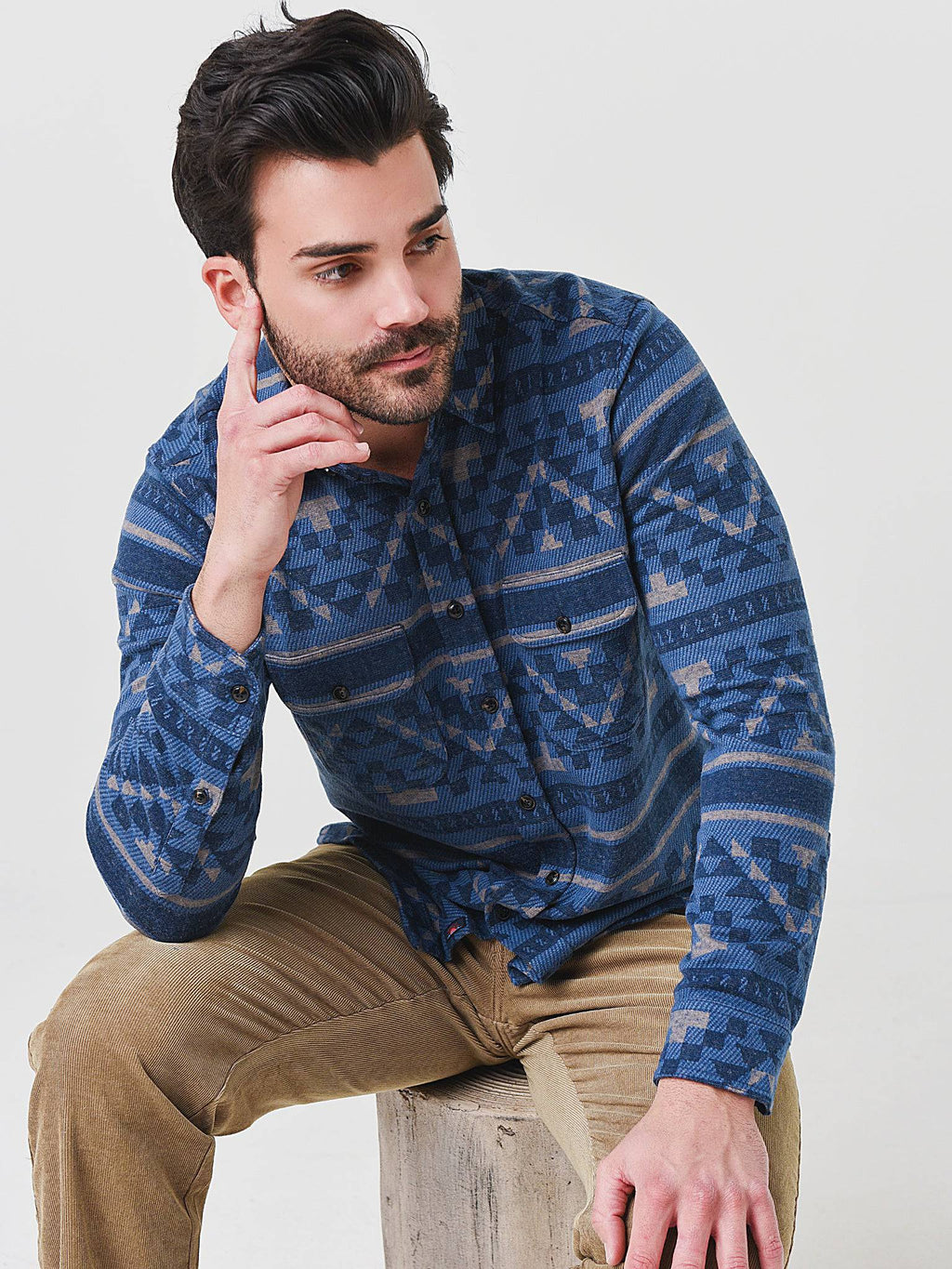 Faherty Brand Men's B. Yellowtail Legend Sweater Shirt - Saint Bernard
