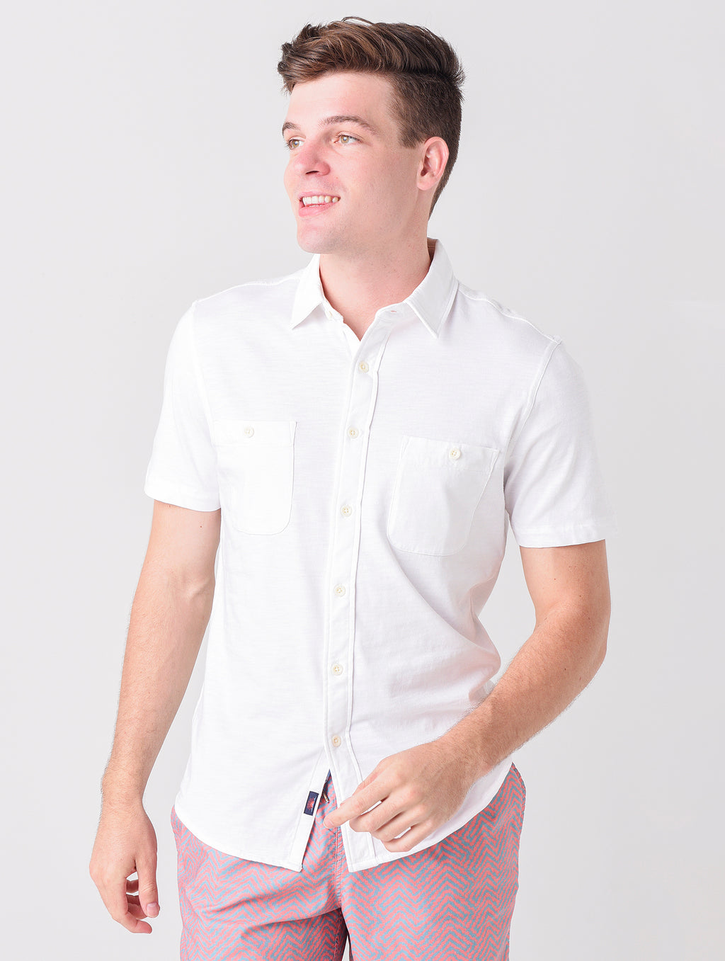 Faherty Brand Men's Short-Sleeve Knit Seasons Shirt - Saint Bernard