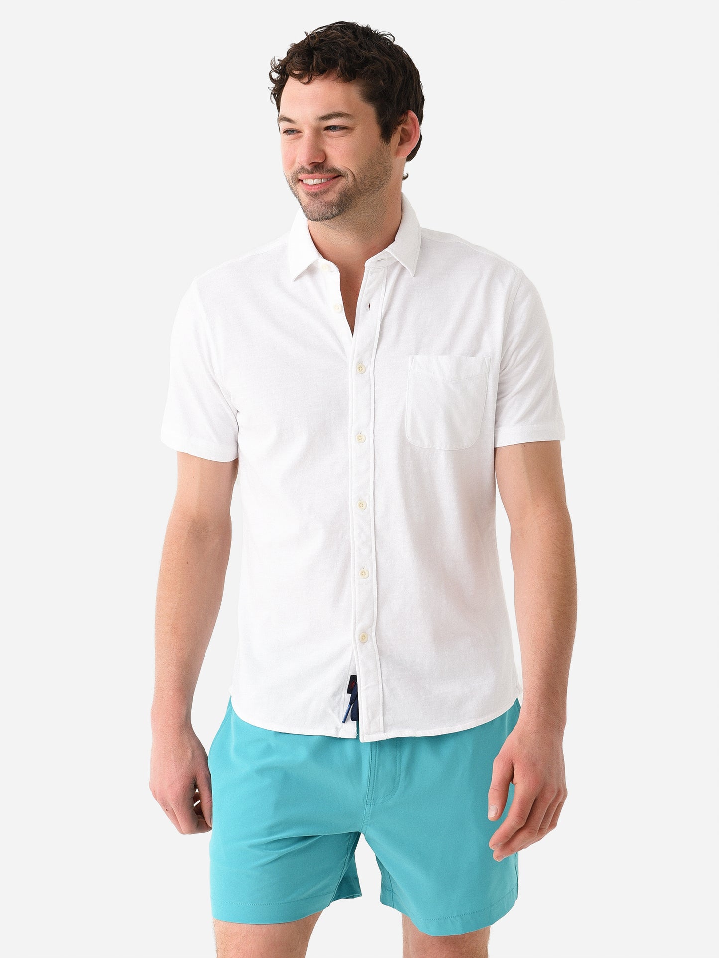 Faherty Brand Men's Short Sleeve Knit Seasons Shirt - Saint Bernard