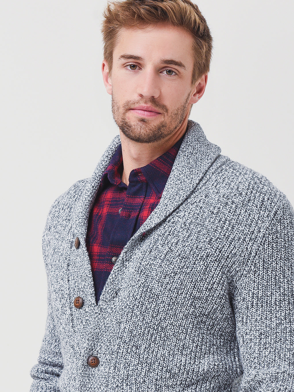 Faherty Brand Men's Marled Cotton Cardigan - Saint Bernard