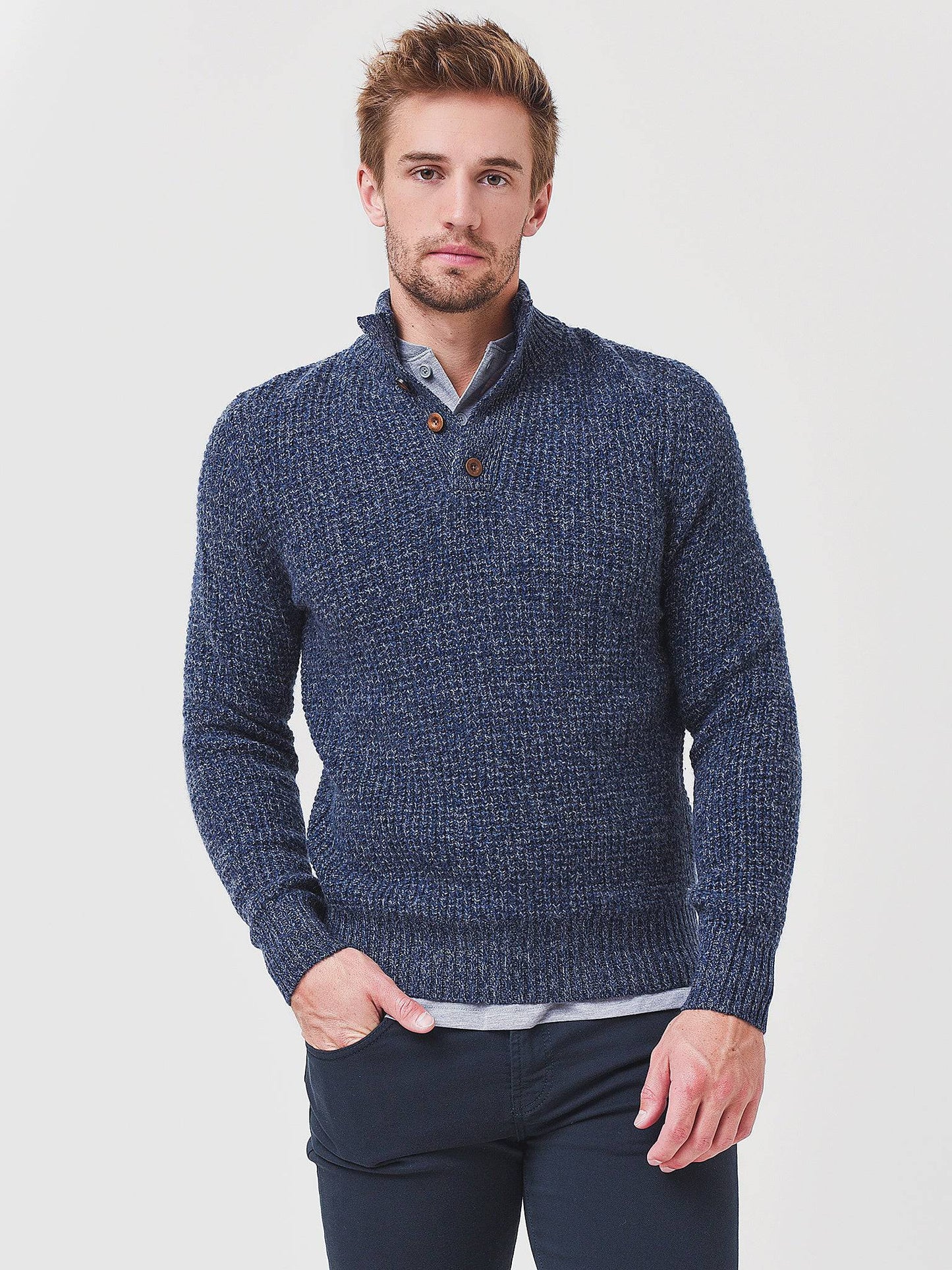 Faherty Brand Men's Cashmere Wool Waffle Sweater - Saint Bernard