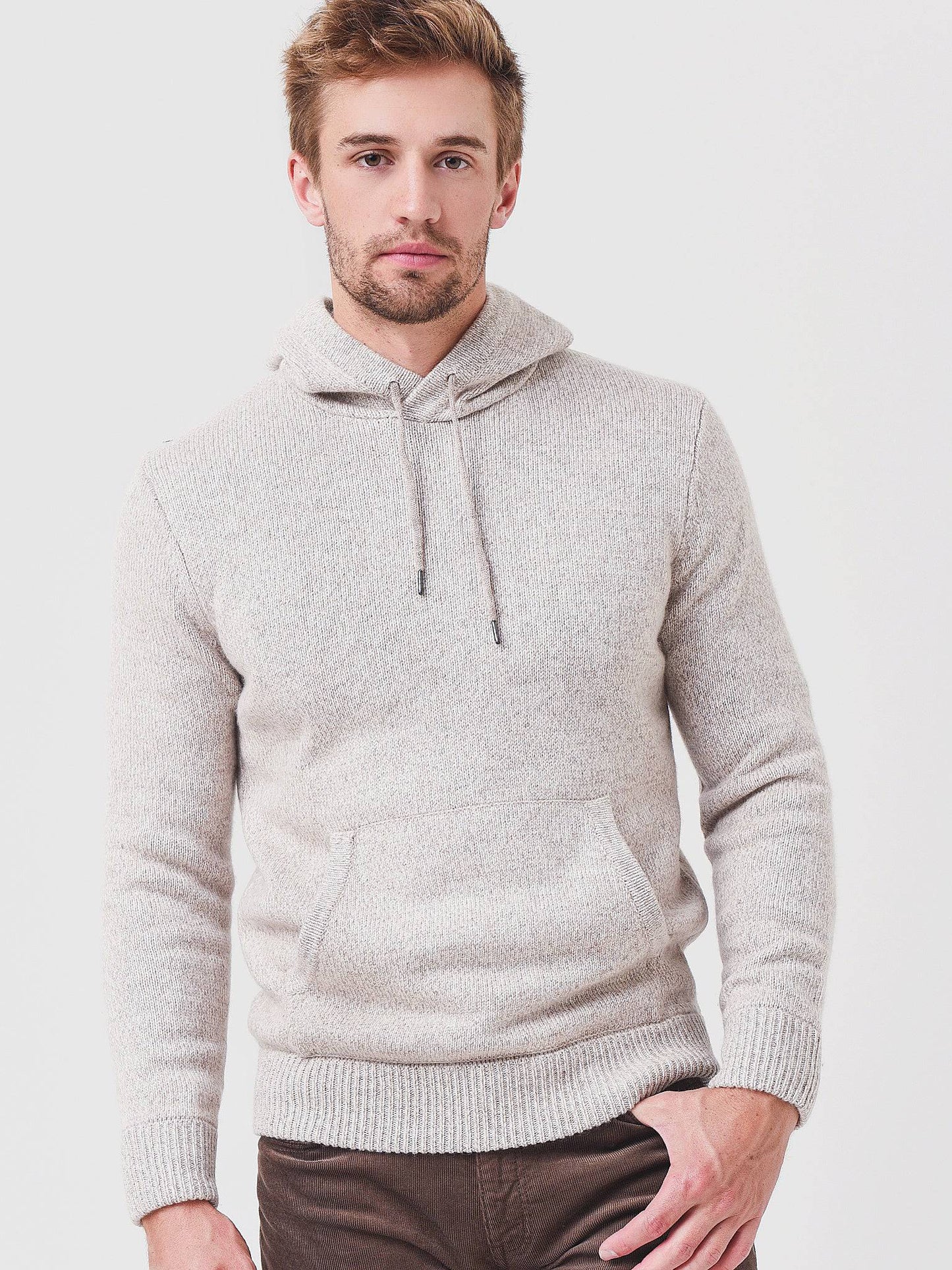 Faherty Brand Men's Cashmere Wool Marled Hoodie - Saint Bernard