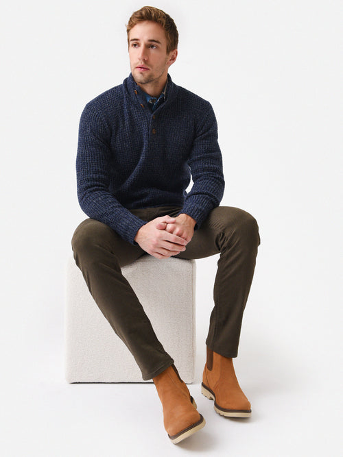Faherty Brand Men's Cashmere Wool Quarter Button Sweater