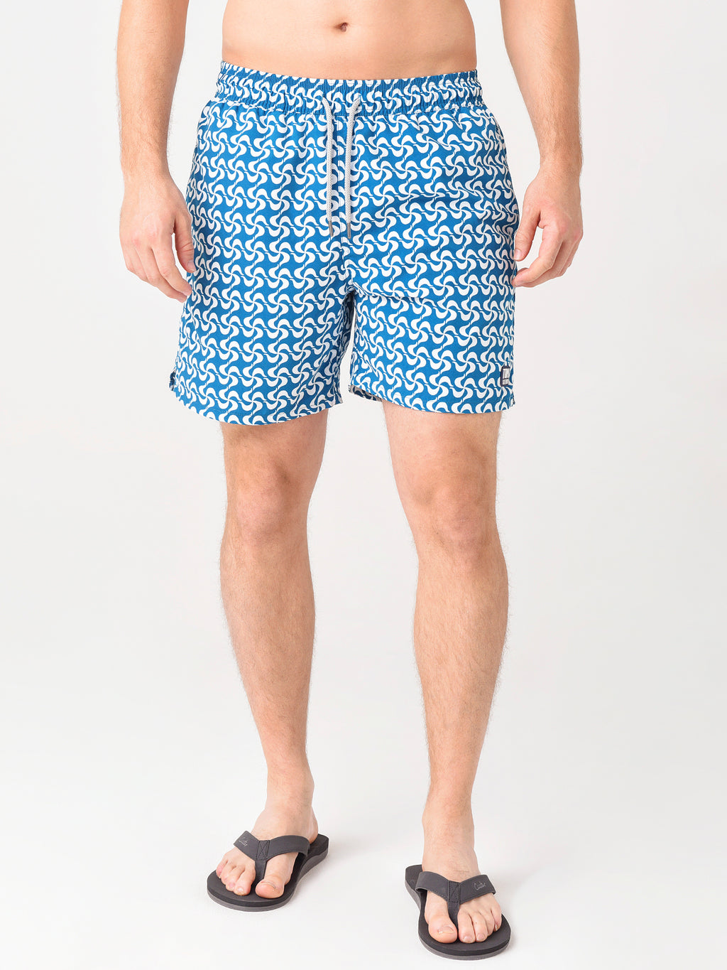 Tom & Teddy Men's Mediterranean Tiles Swim Trunk - Saint Bernard