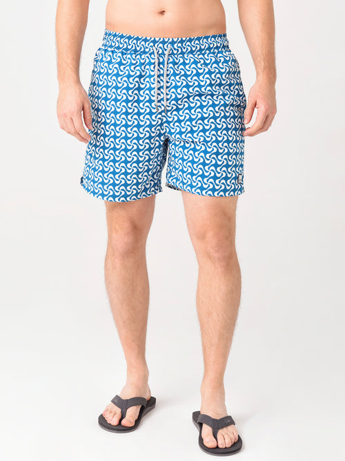 Tom & Teddy Men's Mediterranean Tiles Swim Trunk